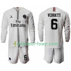 Koszulka Paris Saint-Germain VERRATTI 6 Jodan Biały Dziecięcy Trzeci Koszulki Piłkarskie 2018-2019 Długi Rękaw